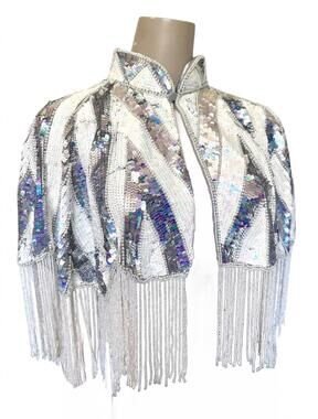 NEW WESTERN FASHION ACCESSORIES women's shimmer capelet in silver